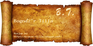 Bognár Tilla névjegykártya