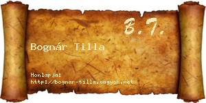 Bognár Tilla névjegykártya