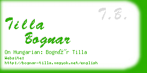 tilla bognar business card